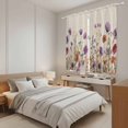 thumbnail image 4 of Purple Red Spring Floral Kitchen Curtains, Watercolor Botanical Summer Flowers Light Filtering Window Curtain Panels, 2Pcs Rod Pocket Window Treatments Set for Living Room Bathroom Bedroom 42x63In, 4 of 9