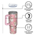 thumbnail image 4 of Pink Christmas Santa Pattern Tumbler with Handle and Lid,40oz Double Wall Vacuum Insulated Tumbler,Cups Gift for Women and Men, 4 of 7