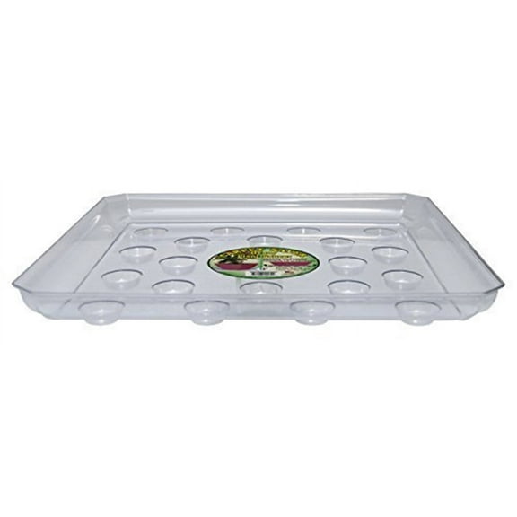 Curtis Wagner Plastics Designer Series Heavy Gauge Saucer, Square, Clear 14in
