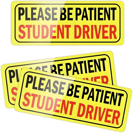 LADYGYM Please Be Patient Student Driver, Student Driver Magnet for Car, New Driver Magnet for Car, Reusable Movable Reflective Safety Warning Bumper Magnets