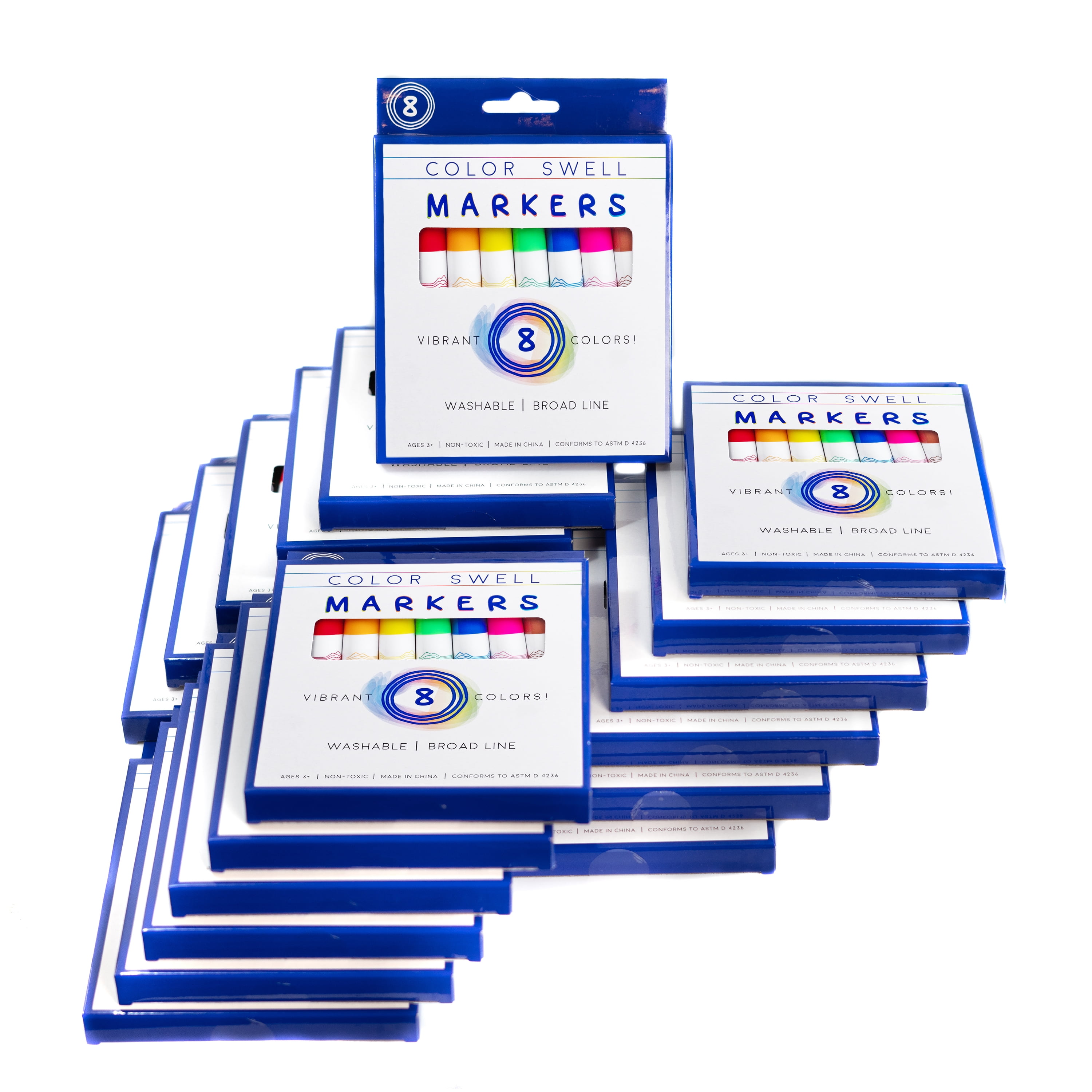 Color Swell Washable Bulk Markers 36 Packs 8 Count Vibrant Colors 288 Total  Markers Bulk Perfect for Teachers, Kids and Classrooms