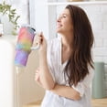 thumbnail image 6 of 40 oz Insulated Stainless Steel Tumbler Double Wall Stainless Steel Tumbler with 2-Way Drinking Pastel Rainbow Tie-dye, 6 of 9
