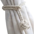 thumbnail image 1 of 4 Pack Curtain Tiebacks - Heavy Duty Curtain Rope Tieback, Handmade Rural Decorative Curtain Holdbacks (Beige), 1 of 5
