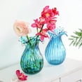 thumbnail image 4 of Green Glass Bubble Vase for Flowers 8.5 Blown Glass Vase for Home Decor Modern Art Flower Vases Decorative Table Centerpiece Olive Plant Wedding Living Room Bookshelf Office Entryway, 4 of 8