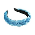 thumbnail image 2 of CFMIURAN Blue Heardband, Women's Velvet Braided Headband - Wide Padded Vintage Turban Style Hair Band, Soft Thick Headwrap for Daily Wear, Fashion Hair Accessories for Women and Girls, 2 of 4