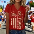 thumbnail image 2 of WEIWEN American Flag Shirts Women 4th of July V Neck Short Sleeve Patriotic T-Shirt for Women Memorial Day Graphic Tee Independence Day Tops Red XXXL, 2 of 5