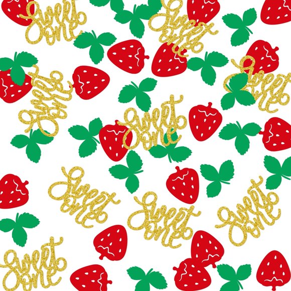 Ensemble de Confettis Berry Sweet pour Premier Anniversaire - 300 Pcs de Décorations de Fête à la Fraise pour une Célébration Charmante et Amusante de la Jalon de Votre Petit