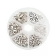 thumbnail image 2 of U8MO 1 Box Mixed Size Alloy Lobster Claw Clasps Closure Findings Kit & 6mm Jump Ring-Platinum, 2 of 4