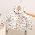 thumbnail image 2 of Lkhaha Toddler Girl Jacket Cute Cartoon Dog Print Puffer Down Padded Baby Warm Thicken Lined Parka Kids Outerwear Jackets Size 4-6 Years, 2 of 4