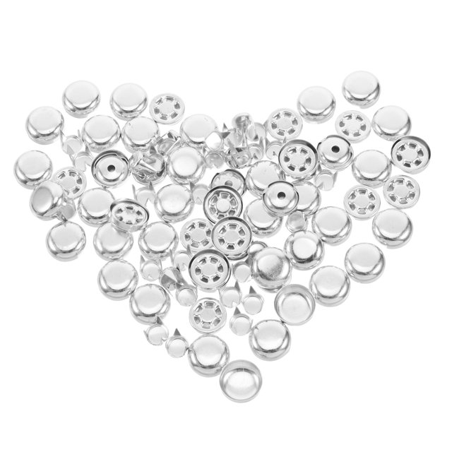 Shisuyan Kit de Couverture de Bouton Aluminium Lot de 100 0.6 Po Argent