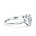 thumbnail image 2 of Simulated Cubic Zirconia Size-5 Flower Wedding Band Engagement Ring 925 Sterling Silver, 2 of 7