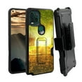 thumbnail image 1 of ANJ+ Rugged Shockproof Holster Case w/Card Slot, Kickstand + Tempered Glass for Motorola Moto G Stylus 5G - Sunrise Walk, 1 of 4