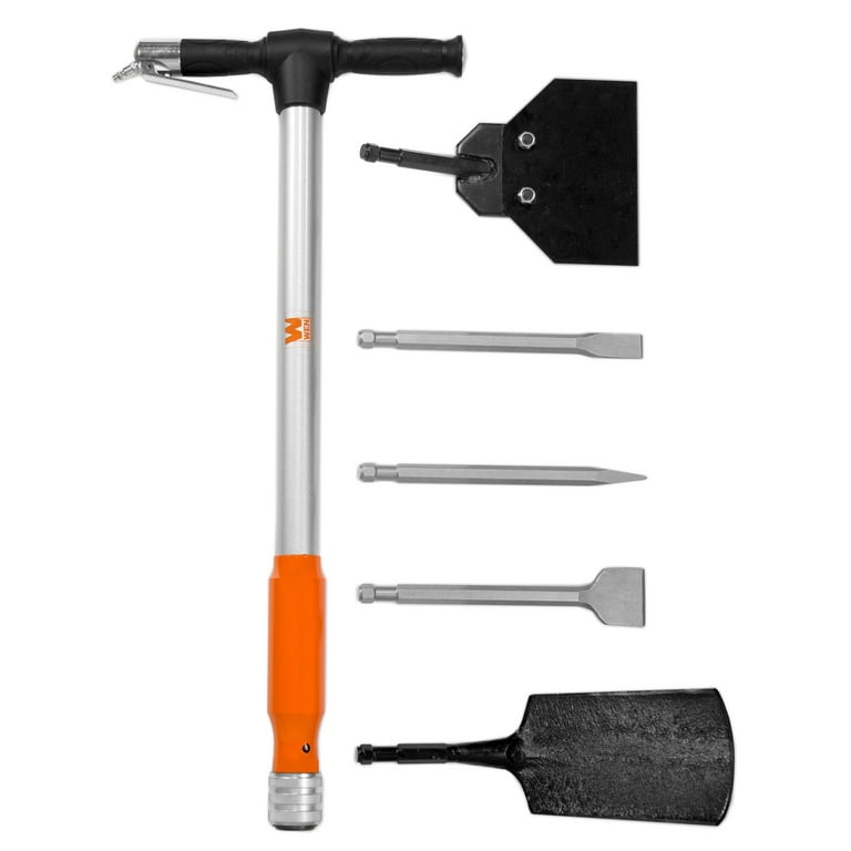 WEN 5 in 1 Pneumatic Multi Function Tool with Scraper Shovel and Chisel Attachments Sets