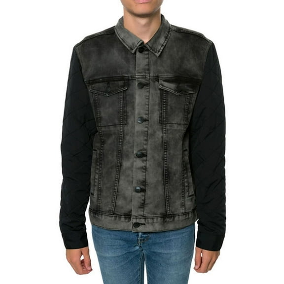 Ezekiel Mens The Blackhawk Jacket Denim Vest, Black, Medium