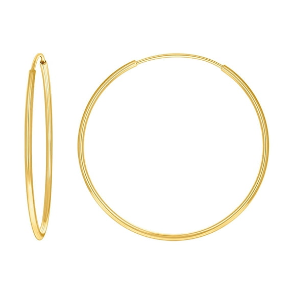 14k Yellow Gold Womens Round Tube Endless Hoop Earrings 25.8x26mm Wide Hoop Earring for Women