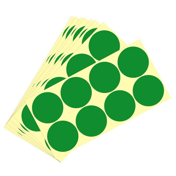 Color Sticker Round Label 50mm for Office Marker Green Pack of 120