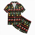 thumbnail image 4 of sdbrld Christmas Pjs for Kids Girls Pajamas Cute Short Sleeve Button Down Shirt and Shorts 2Pcs Matching Set Sizes 12-13 Years, 4 of 5