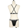 thumbnail image 4 of LilyLLL Women Babydoll Lingerie Letter Print Nightwear Underwear Sport Bra Thong Set, 4 of 4