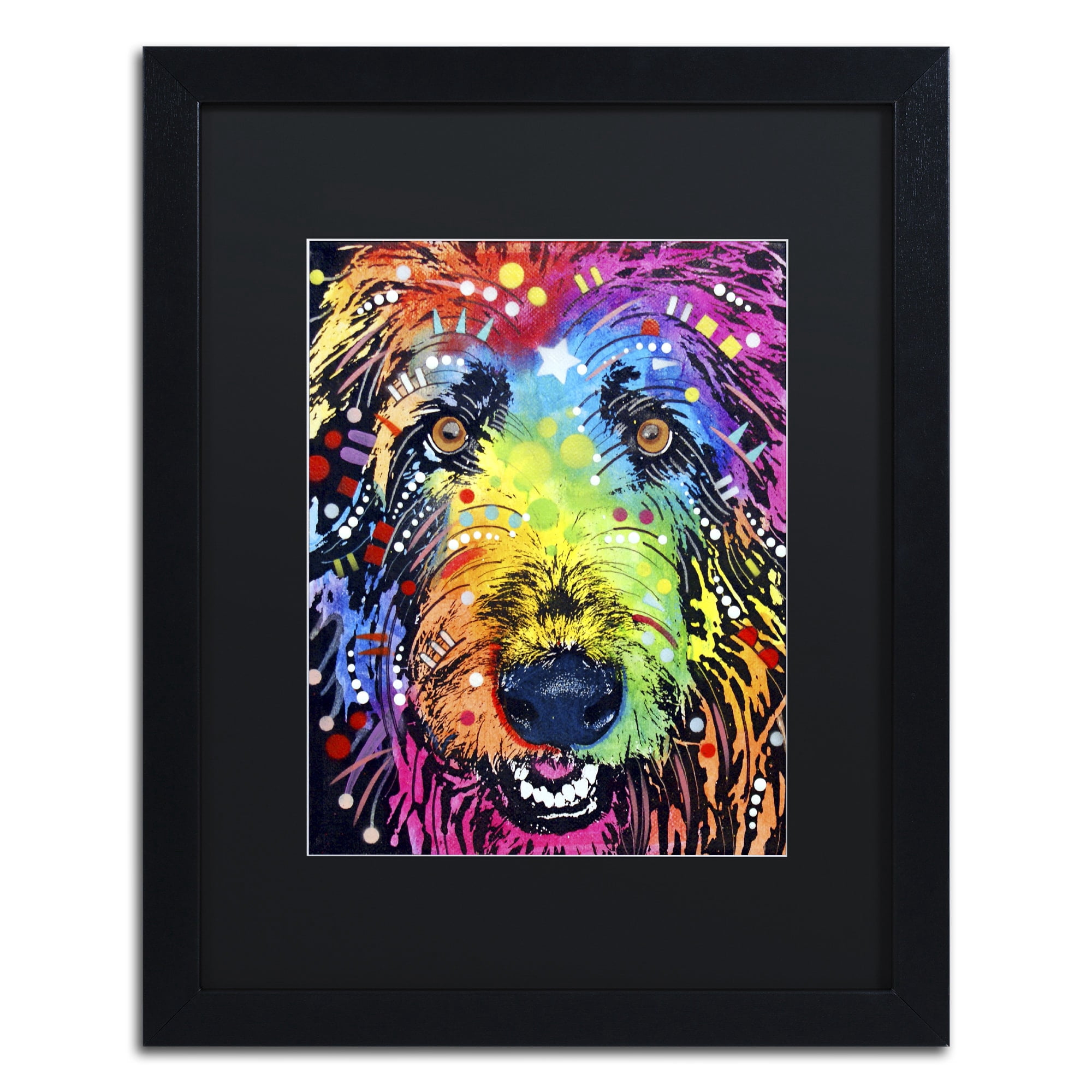 Trademark Fine Art "Irish Wolfhound" Canvas Art by Dean Russo, Black Matte, Black Frame