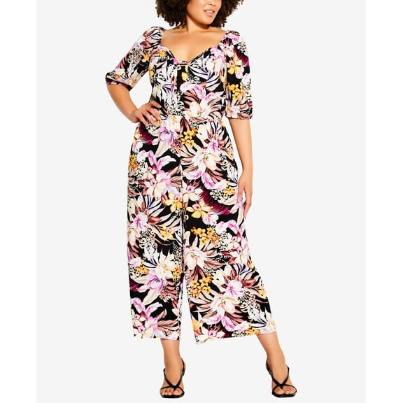 City Chic Trendy Plus Size Mahe Jumpsuit Black Mahe 22W