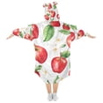 thumbnail image 2 of FORMRS Wearable Blanket Hoodie with Sleeves for Kids Cozy Flannel Sweatshirt, White Apple Pattern, 2 of 7