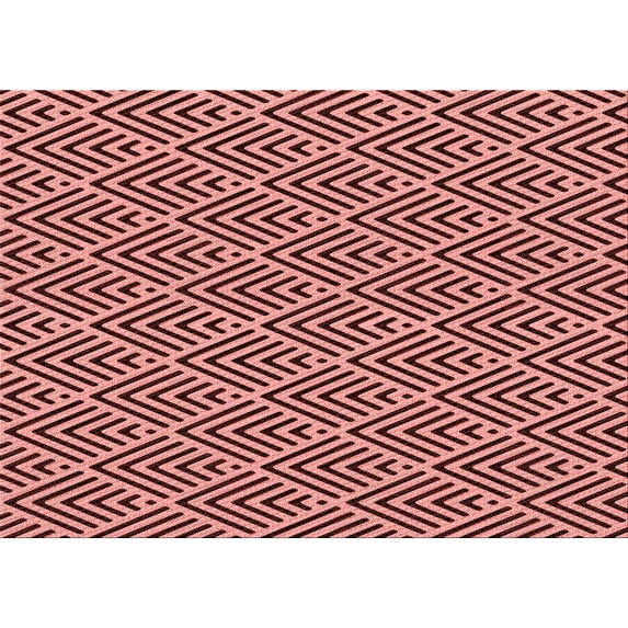 Ahgly Company Indoor Rectangle Patterned Light Salmon Pink Area Rugs, 8' x 12'