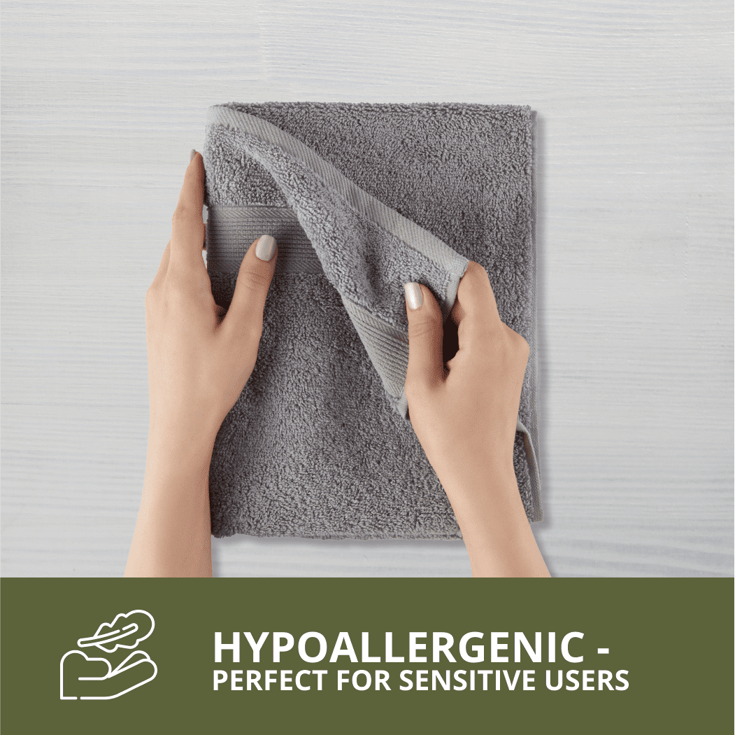 HOME ESSENTIALS 100% Cotton Luxury Turkish Wash Cloths and Bath Towels Set of 6, 600 GSM Lightweight Super Absorbent Travel Towels Pack, Quick Dry Towels for Spa, Hotel Bathroom Essentials, Grey