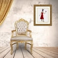 thumbnail image 3 of Fab Funky 15x18 Gold Ornate Wood Framed with Double Matting Museum Art Print Titled - Rabbit in Red Dress, 3 of 4