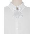 thumbnail image 4 of INSPIRE CHIC Women's Bow Brooch Solid Color Pre-Tied Ribbon Faux Rhinestone Elegant Bow Ties White, 4 of 4