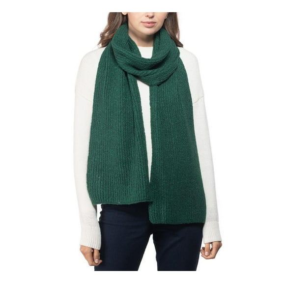Style & Co. Womens Ribbed Metallic Scarf Green O/S
