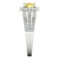 thumbnail image 3 of 1.76ct round cut yellow Zircon 14k white gold halo Bridal Wedding Engagement Promise Anniversary Ring for Women size 6.75, 3 of 7