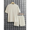 thumbnail image 2 of Men's 2 Piece Outfits Short Sleeve Crewneck Summer T Shirt and Drawstring Casual Track Shorts Set, 2 of 6