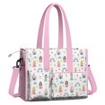 thumbnail image 2 of Teacher Tote Bag,Rainbow Princess Castle Pattern Teacher Utility Tote Bag,Large Work Tote Bags for Women with Multiple Pockets,Top Zipper Closure,13.8x10.6x6.7 Inch, 2 of 5