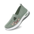 thumbnail image 6 of Havenx Womens Embroidery Floral Soft Sole Mesh Shoes Orthopedic Comfortable Breathable Slip on Soft Shoes Casual Lightweight Walking Foam Arch Support Sneakers,Green 40, 6 of 6