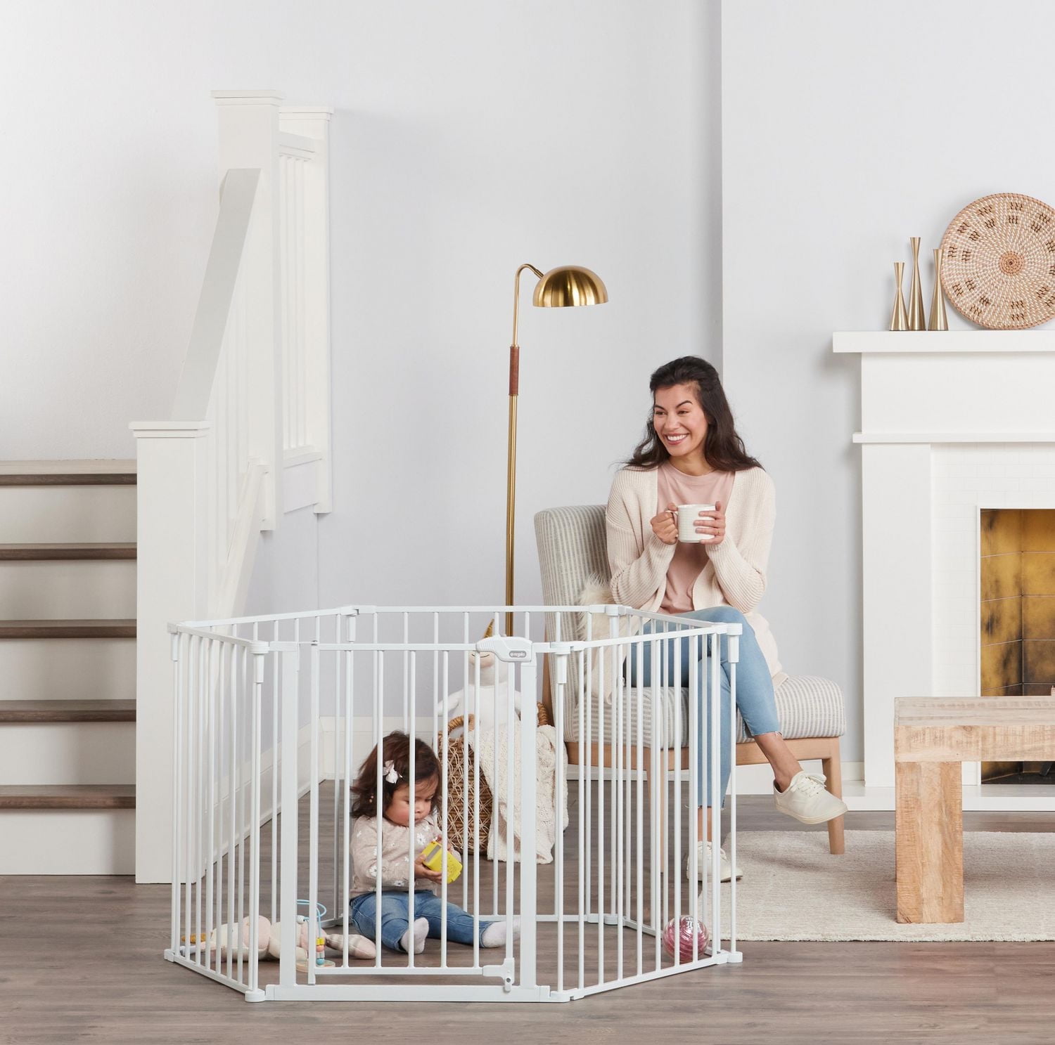 Barrière de sécurité et parc de jeu 2 en 1 super large barrière de sécurité et aire de jeux