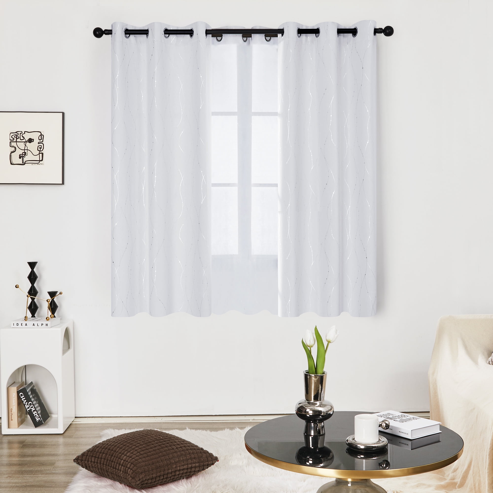 Deconovo Blackout Curtain 45 inch Long Thermal Insulated Curtains