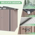 thumbnail image 3 of Aoxun 8’x 6’ Outdoor Storage Shed with Base Frame, Metal Garden Tool Shed with Lockable Door, Galvanized Steel Shed for Backyard, Lawn and Patio, Black, 3 of 8