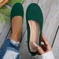 thumbnail image 5 of Women's Lightweight Ballet Flat Shoes Wedge Solid Color Slip On Low Top Dress Shoes Breathable Knit Barefoot Shoes Green Size 9, 5 of 6