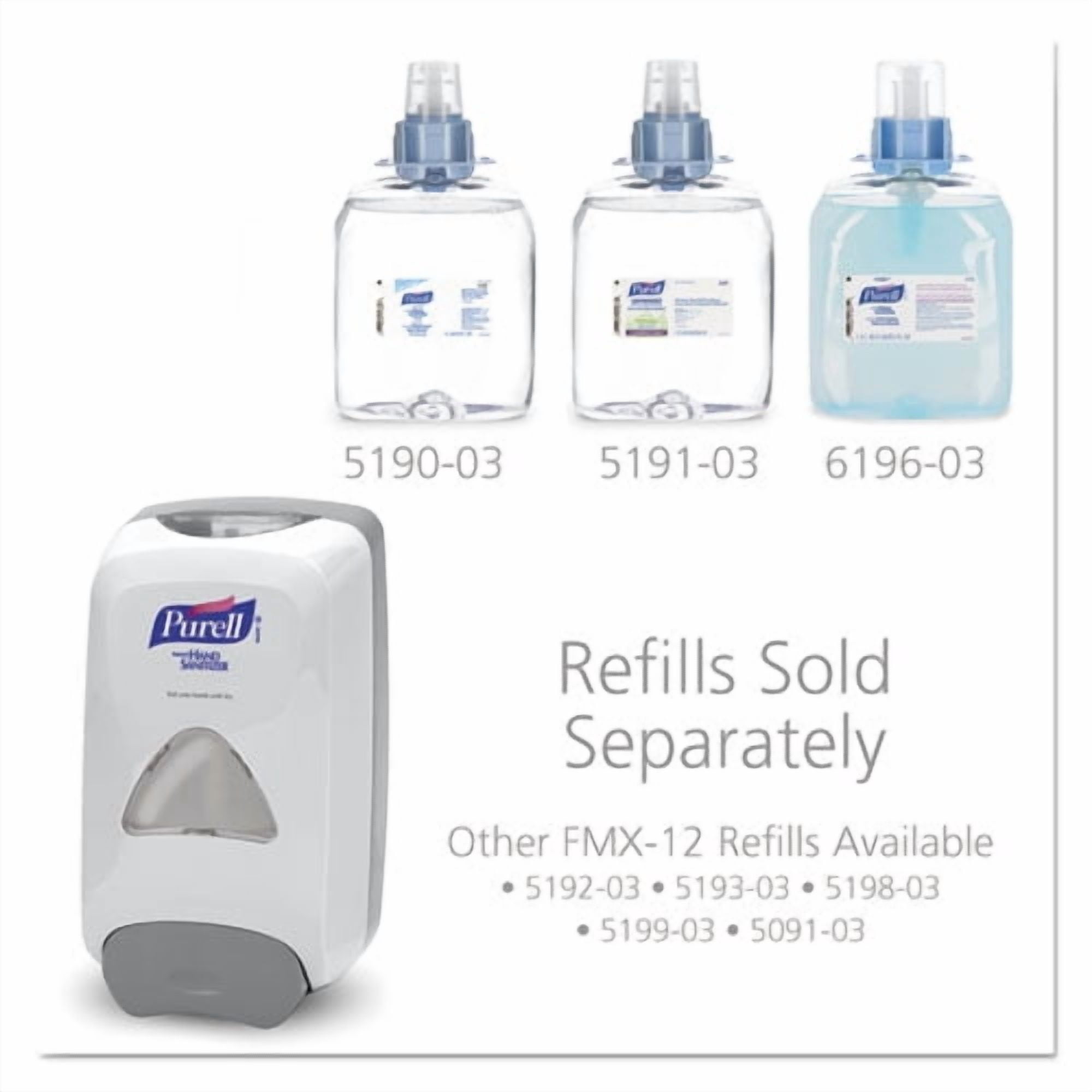 Fmx-12 Foam Hand Sanitizer Dispenser, 1,200 Ml Refill, 6.6 X 5.13 X 11, White | Bundle of 5 Each