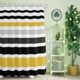 thumbnail image 2 of Shower Curtain, Watercolor Classic Stripe Waterproof Shower Curtain Set with Hooks for Bathroom Showers,Stalls and Bathtubs,72x72In Grey Black Yellow Lines, 2 of 9