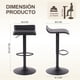 thumbnail image 4 of Juego de 2 Bancos para Barra Todo Negro con Reposapié Altura Ajustable Giratorio 360​​°​​ HOMEMAKE FURNITURE Moderno, 4 of 6
