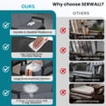 thumbnail image 3 of SERWALL 6 Pieces Outdoor HDPE Patio Furniture Set, Conversation Set with Cushions, 2 Armchairs & 1 Loveseat & 1 Coffee Table & 1 Umbrella for Poolside, Balcony, Porch & Backyard,Black / Grey, 3 of 8