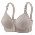 thumbnail image 2 of ZHENHONG Women's Front Button Down Bra Pulls Breathable and Comfortable Retraction Breast Bra Bra Underwear Wireless Bras for Women, 2 of 3