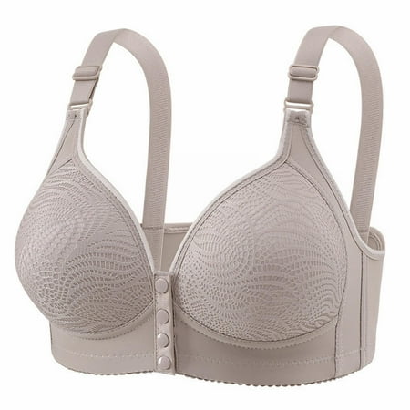 Pavied Nursing Bras Wireless Bras Push Up Bra Women s Front Button Down Bra Pulls Breathable And Comfortable Retraction Breast Bra Bra Underwear Front Closure Bras Seamless Bras Gray 3XL
