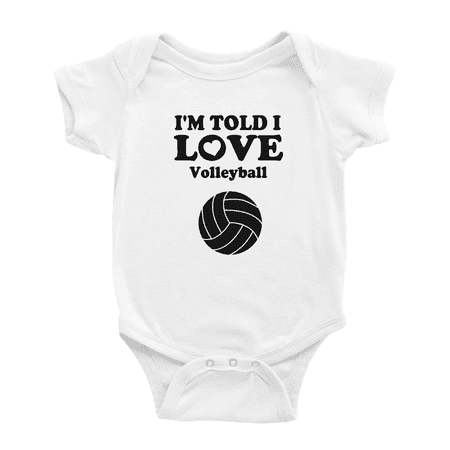 

I m Told I love Volleyball Cute Baby Romper Newborn Clothes