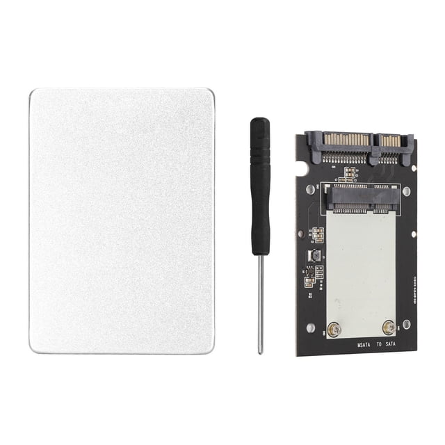 Caja adaptadora SSD de aleación de aluminio Transmisión de fecha de 6 Gbps Tarjeta adaptadora de disco duro MSATA a SATA3.0 ultrafina para computadora Plata