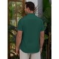 thumbnail image 4 of sogami Men's Breathable Cotton Linen Short Sleeve Button Down Summer Shirt, 4 of 8