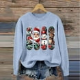 thumbnail image 5 of Hueook Christmas Plus Size Sweaters for Women Fashion Women's Casual Solid Color Long Sleeve Round-Neck Blouses Shirts Tops Sweater Light Blue 4X, 5 of 8