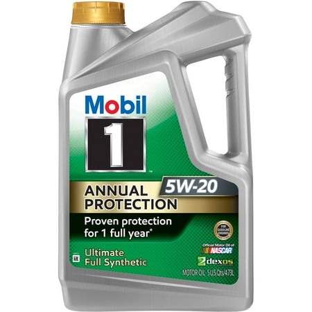 Mobil 1 Annual Protection Full Synthetic Motor Oil 5W-20, 5 Quart