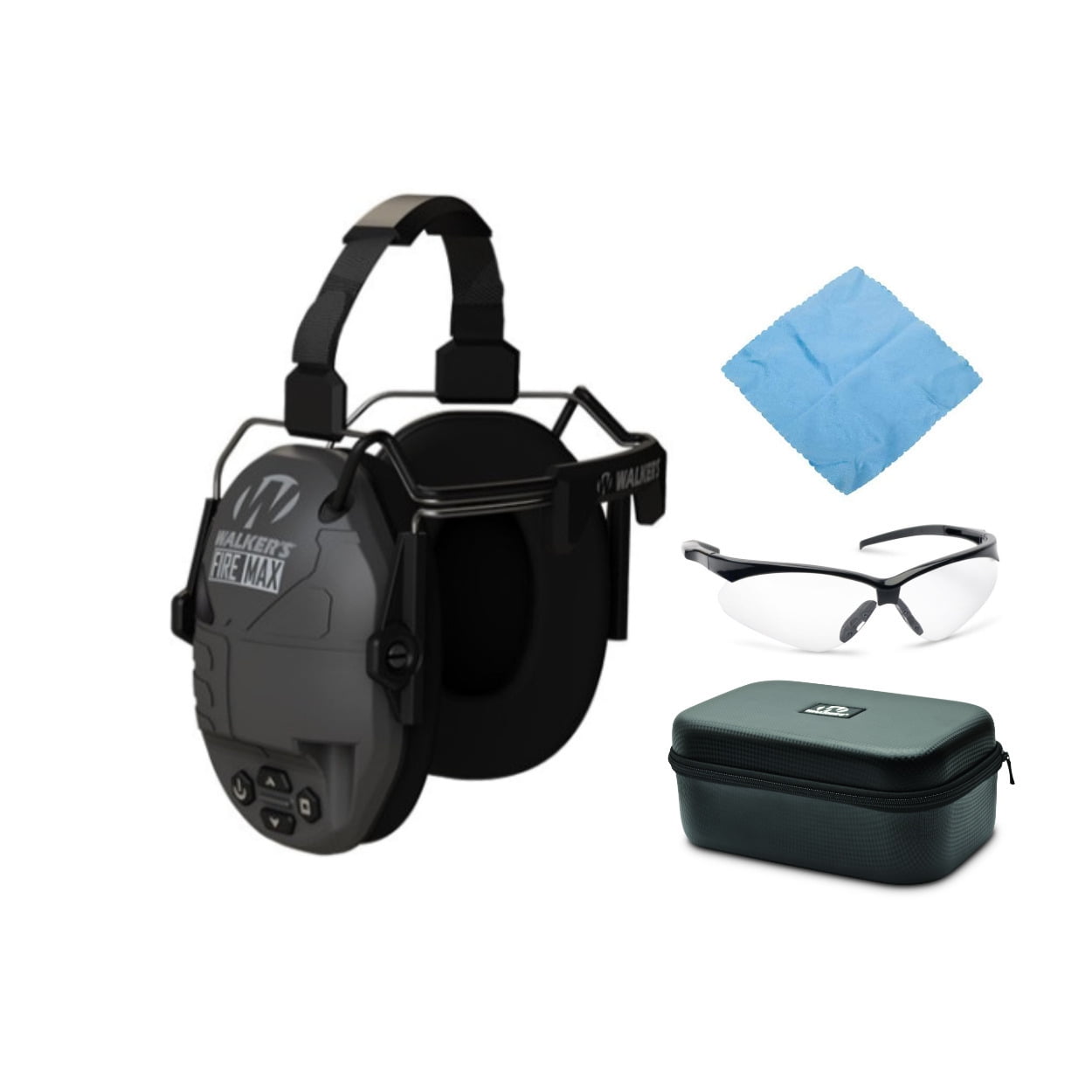 Walker's FireMax Behind the Neck Muff w/ Large Protective Carrying Case